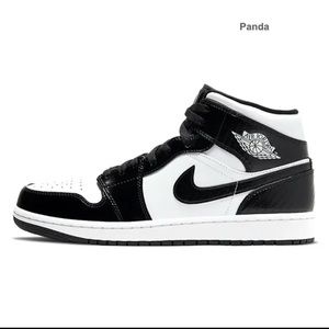 Black and white Jordan 1 mid